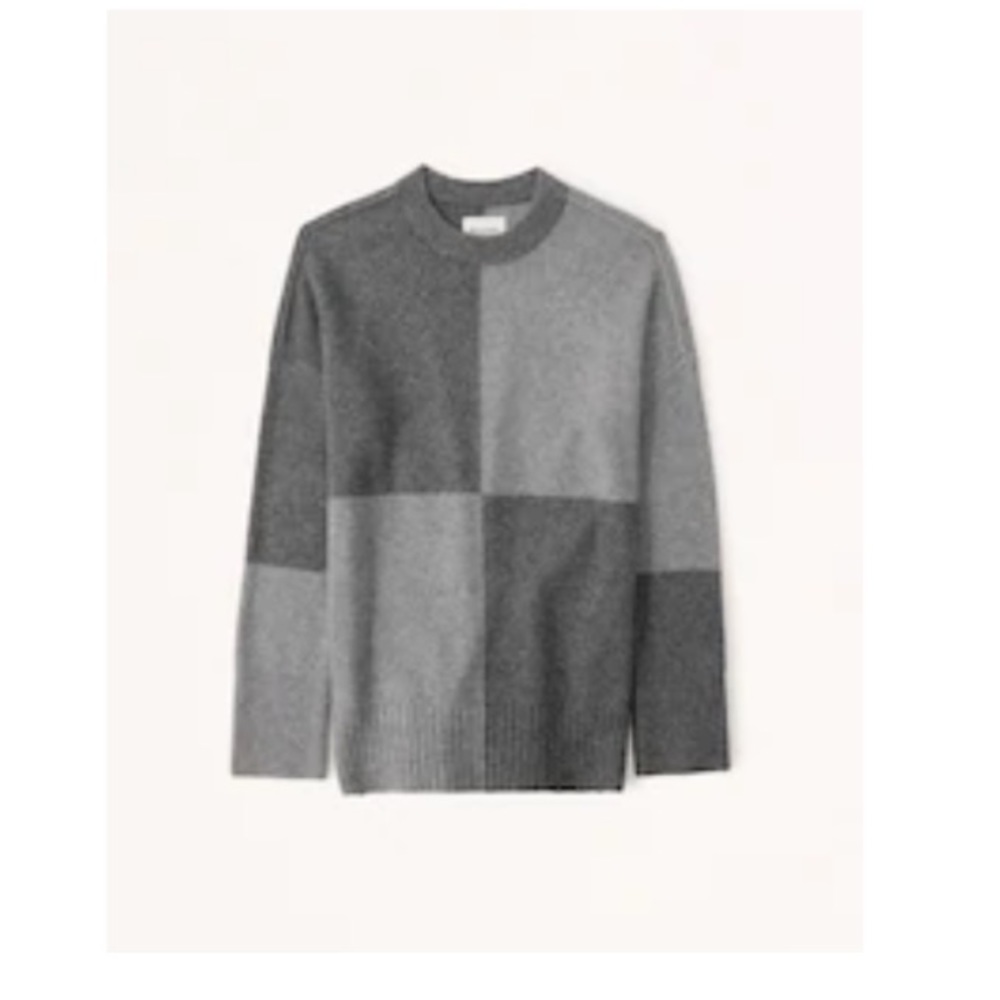 Abercrombie and Fitch Oversized Fluffy Pattern Crew Sweater cozy sweater…